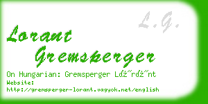 lorant gremsperger business card